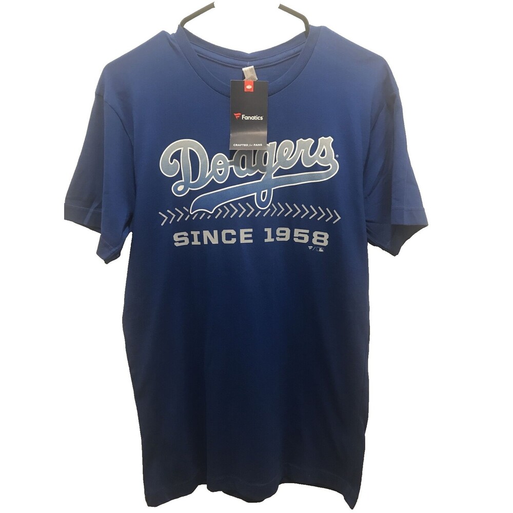 Los Angeles Dodgers Fanatics T Shirt Size Medium Blue Since 1958 MLB NWT